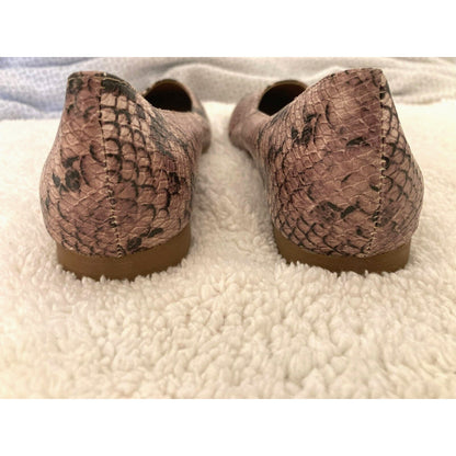 Steve Madden Danny Faux Sand Python Print Ballerina Flats Sz 7 Brown Black NWT