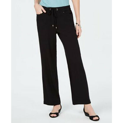 JM Collection Palazzo Crinkle Wide-Leg Pants Mid Rise travel Blue X-Large NWT