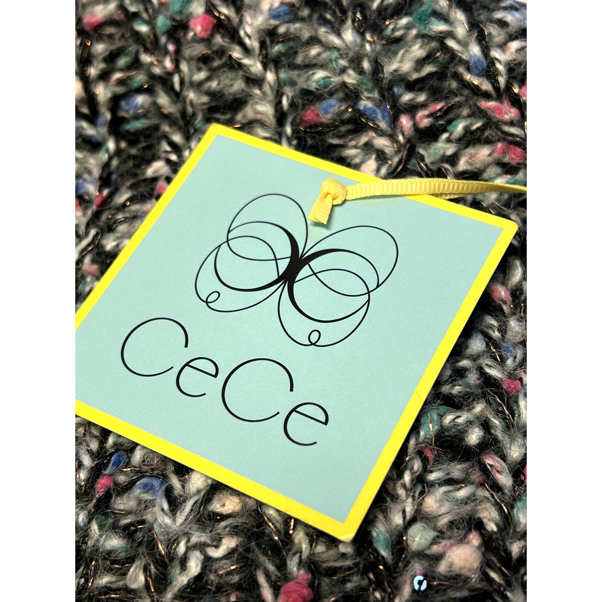 Cece NWT Pullover Grey Sweater Long Sleeve Multicolor Crew Neck Size XS