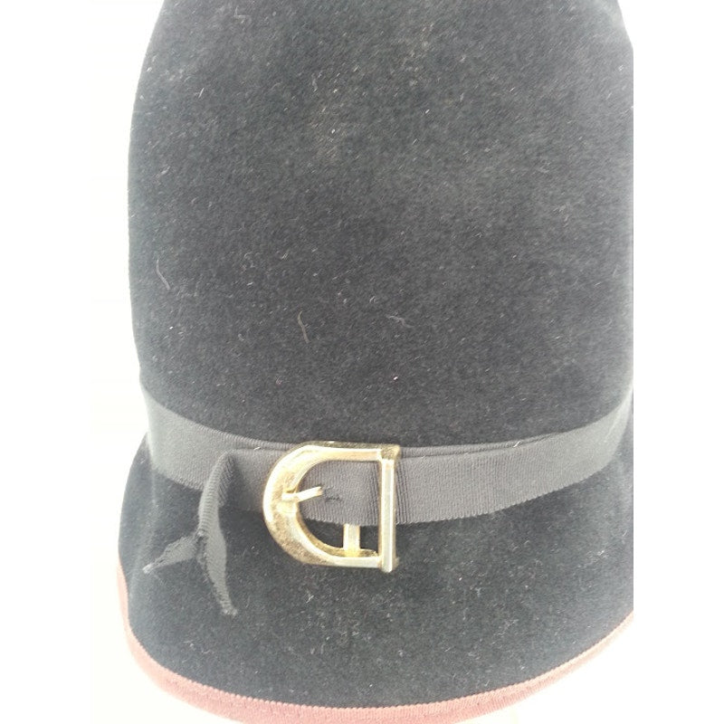 L.i.p.s By Ella Isaac Black Brown wool cloche Hat Women's 30's style