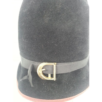 L.i.p.s By Ella Isaac Black Brown wool cloche Hat Women's 30's style
