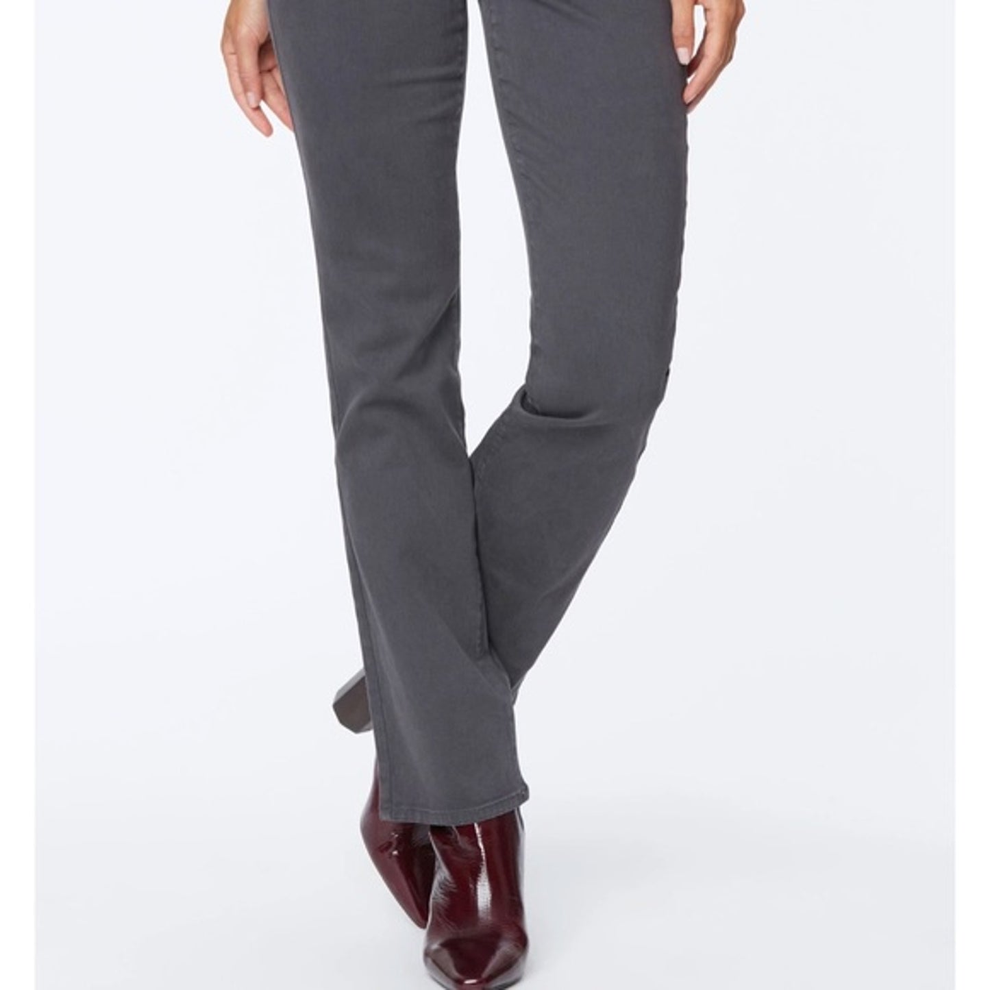 NYDJ Women's Jeans Marilyn Straight Leg Size 10 Vintage Pewter Gray NWT