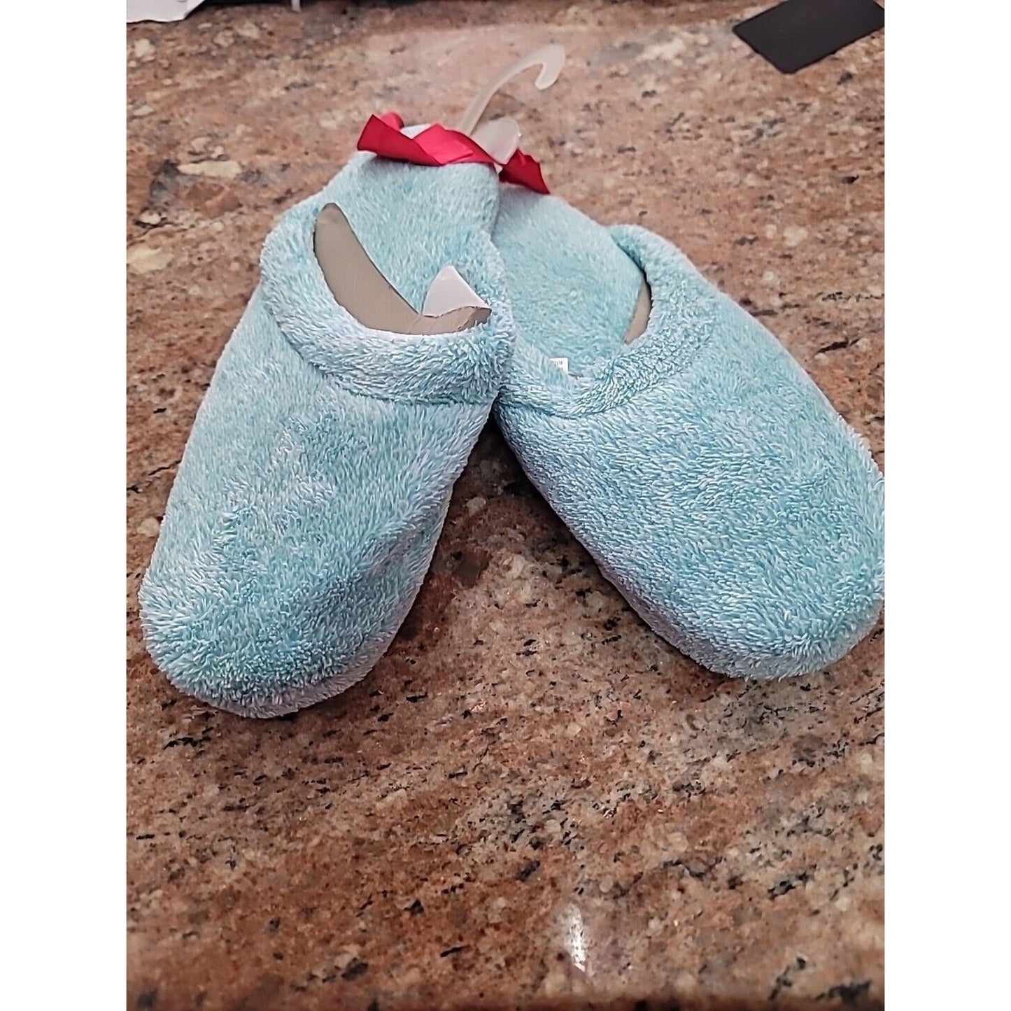 Charter Club Women's Rice Pile Slippers LARGE (8-9) Teal Blue NEW