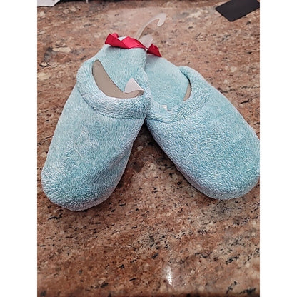 Charter Club Women's Rice Pile Slippers LARGE (8-9) Teal Blue NEW