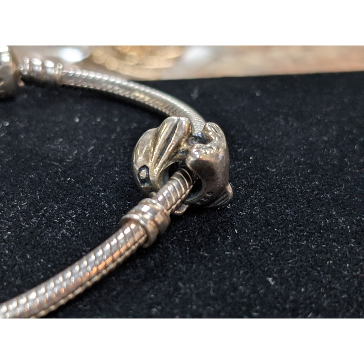 Pandora Moments 925 Sterling Silver ALE Dolphin Ocean Marine Bead Bracelet Charm