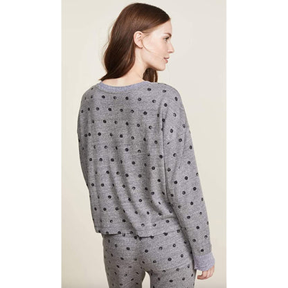 Splendid NEW Heather Grey Black Dotted Crewneck Sweatshirt Size XS TOP ONLY
