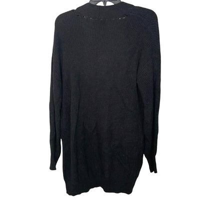 BP. Pointelle Trim Open Front Cardigan Sweater Sz Extra Small/XS in Black NWT