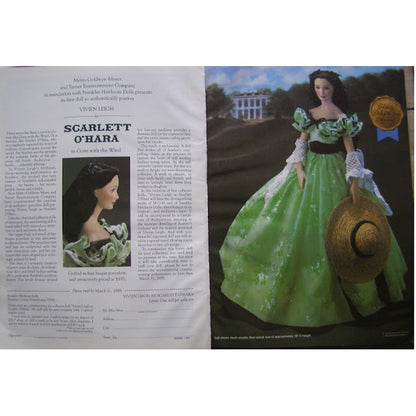 Franklin Heirloom Dolls Vintage Scarlett O'Hara 19" Green gone with the wind