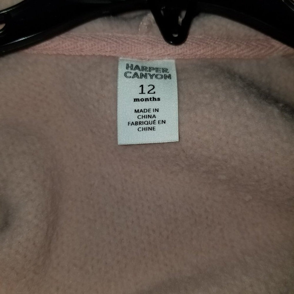 Harper Canyon Fluffy Heart Hooded Jacket Long Sleeve Snap Button Pink 12 Months