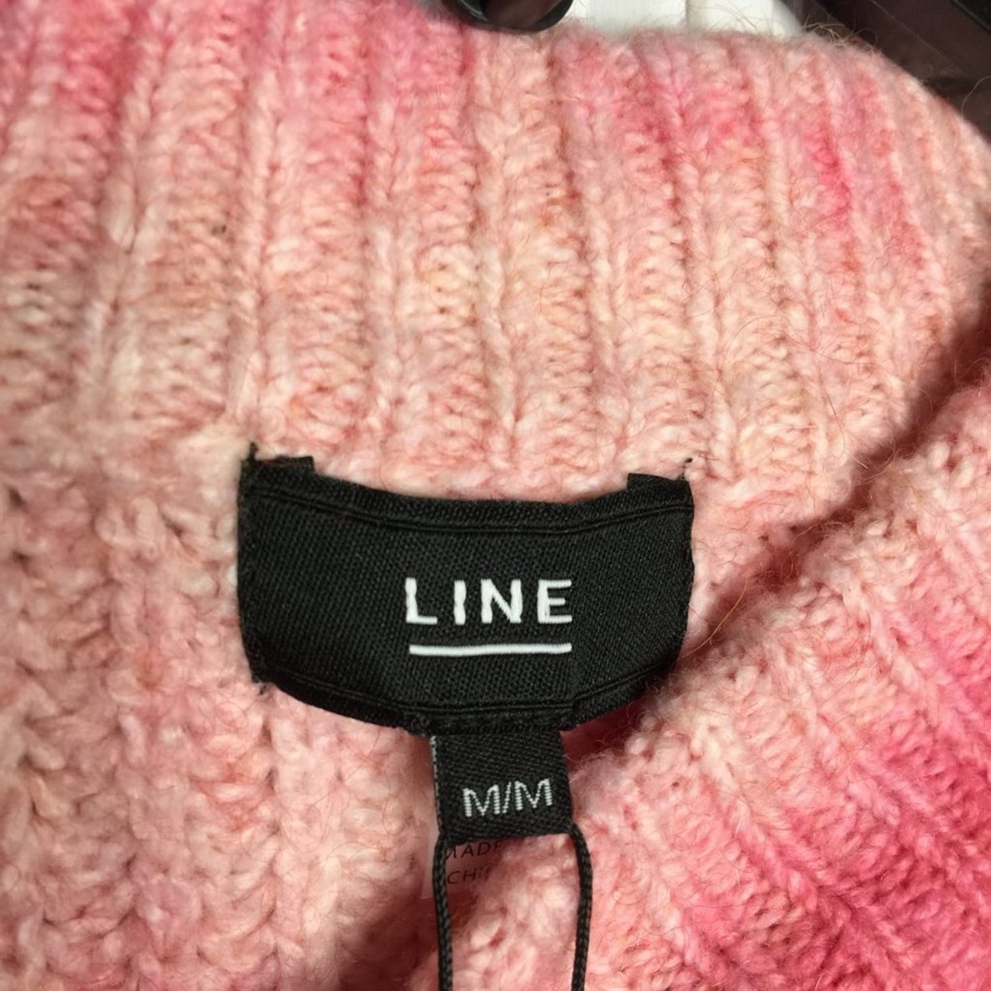 Line Mia Tye Dye Cotton Blend Mock Neck Long Sleeves Sweater Twilight Medium NEW