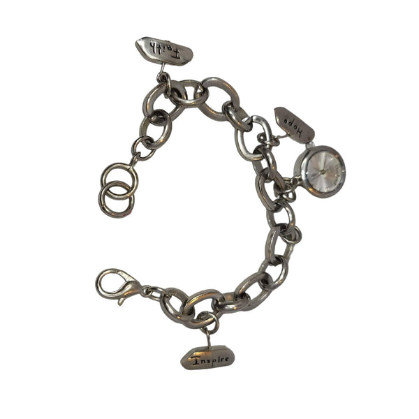 Vintage Charm bracelet watch stainless steel HOPE INSPIRE FAITH