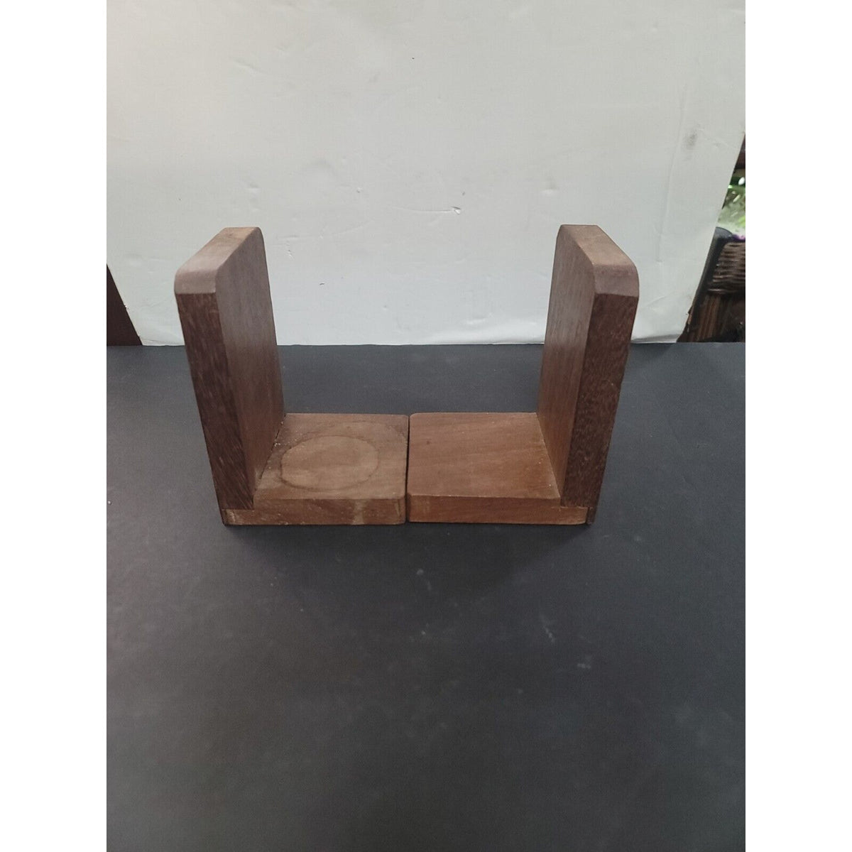 Superb Handtooled Arts and Crafts Wood Bookends Walnut ENGLISH CLASSIC
