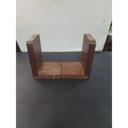 Superb Handtooled Arts and Crafts Wood Bookends Walnut ENGLISH CLASSIC