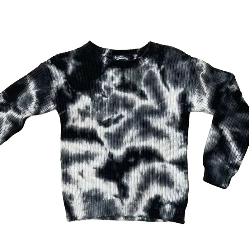 Freshman 1996 Pullover Sweater Size Large 12/14 Black-White Tie Dye NWT Cotton