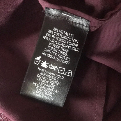 Nic+Zoe Purple Metallic Open Knit Sweater Size XSmall (PP) lightweight Packable