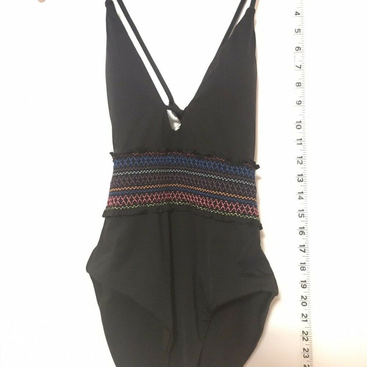 Smocking Solids Embroidered One-Piece Swimsuit NEW Size XSmall