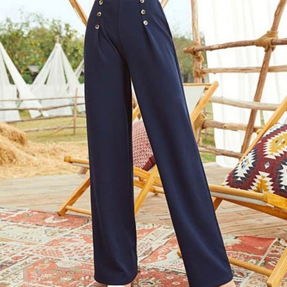 Suzanne Betro Black Wide Leg High Waisted Pants 4X