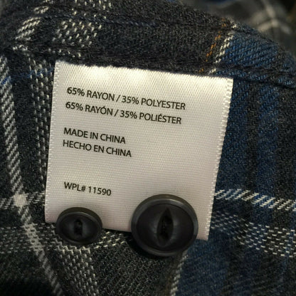 Weatherproof Vintage PLAID Button-Down Shirts Long Sleeves Blue/Gray Medium NWT