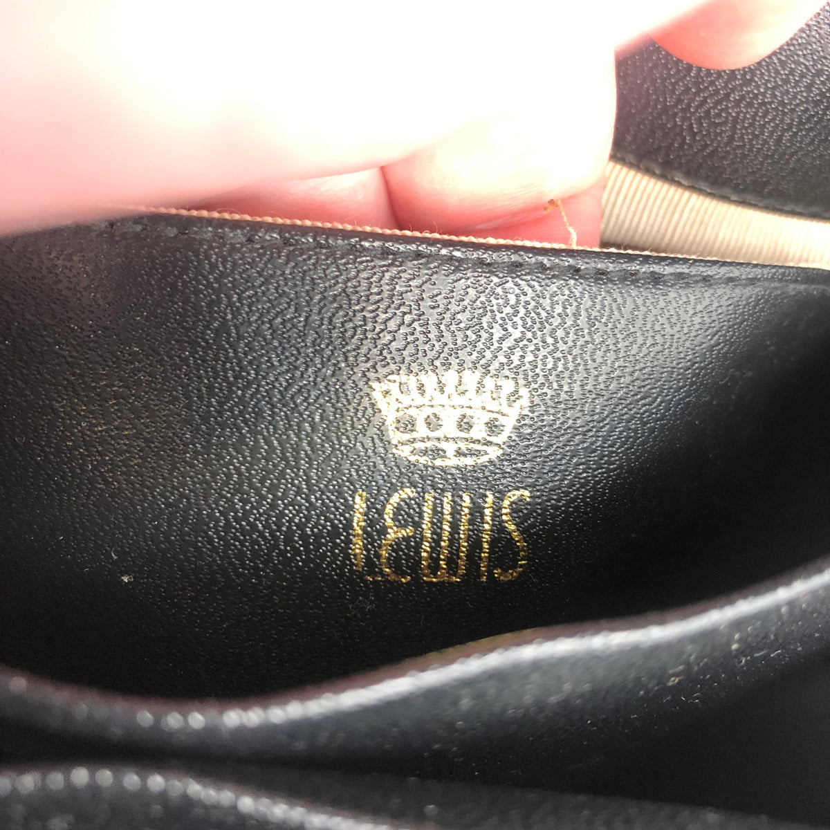 Vintage Lewis Women Handbag Purse Shiny Patent Leather 3 Compartment Black OS