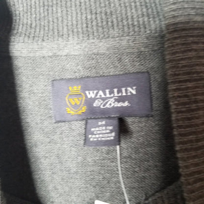 Wallin & Bros Pullover Sweater Quarter Zip Long Sleeve Mock Neck Charcoal Medium