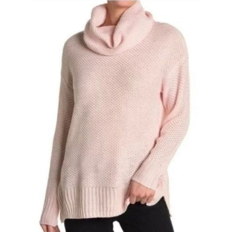 Sanctuary Honeycomb Knit Cowl Neck Pullover Sweater Sz XL / Extra Large Pink NWT