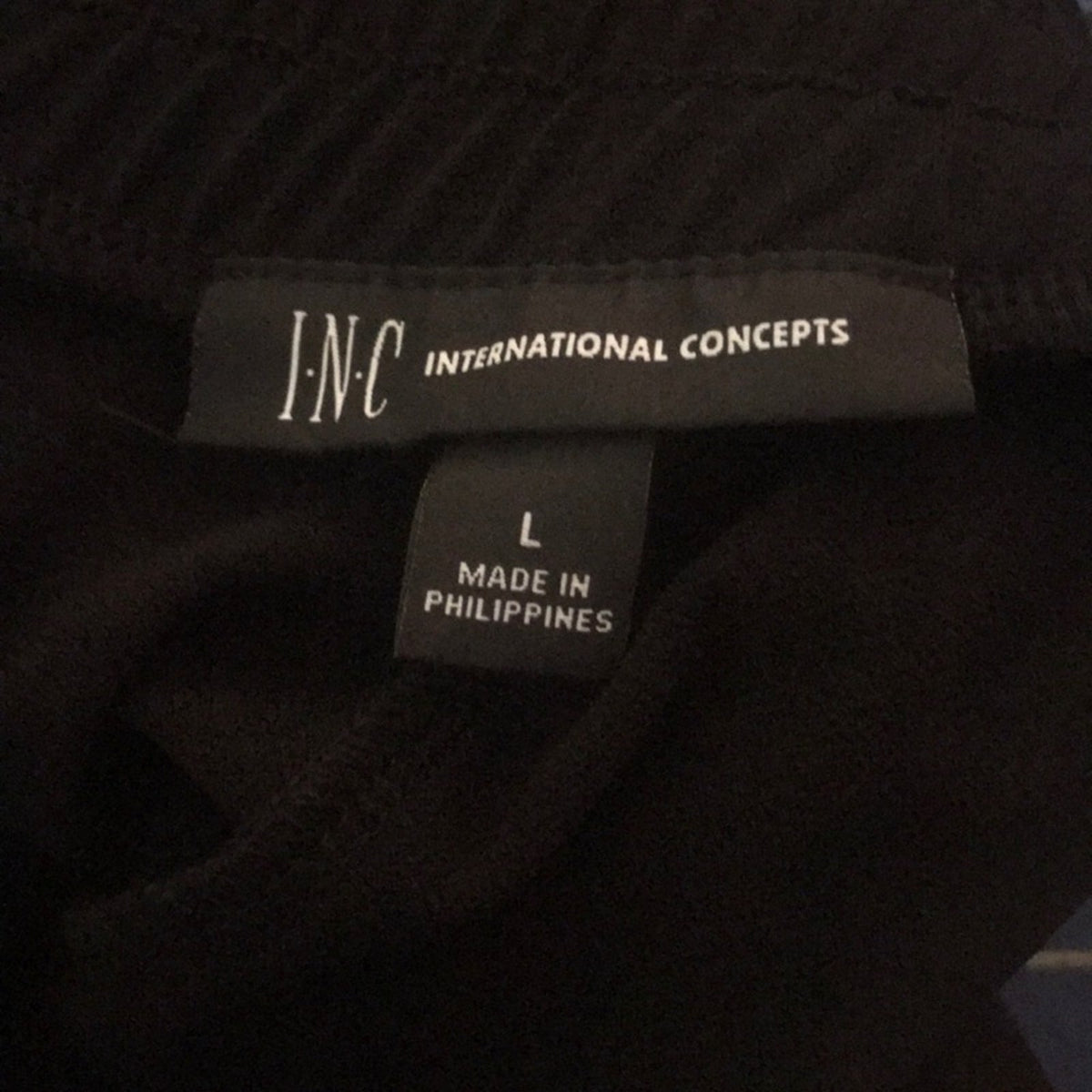 International Concepts Black Joggers Animal Print