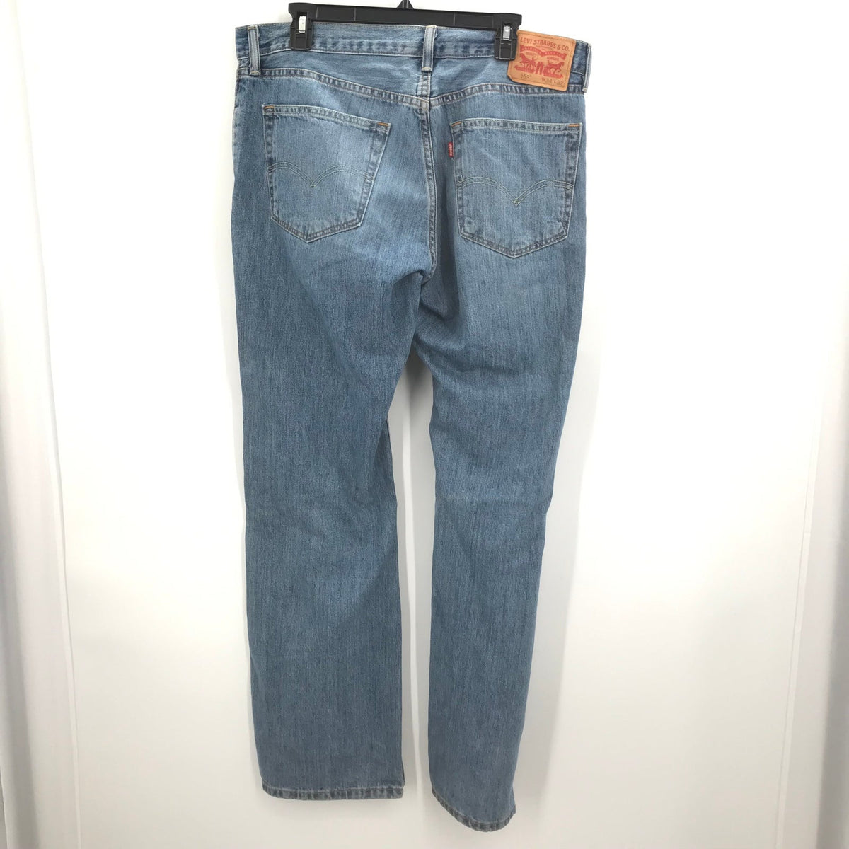 Levi Strauss & Co Straight Legs Denim Jeans Mid Rise Solid Blue Size 34