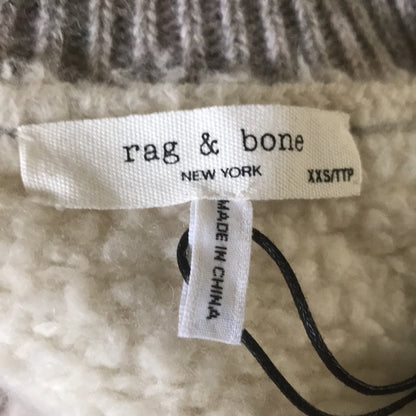Rag & Bone NWT Davis Wool Crew Color Block Sweater XXS warm two tone