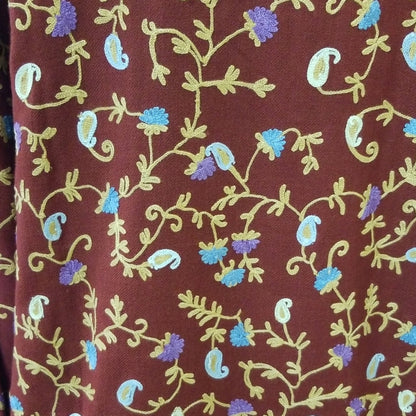 Handcrafted Bohemian Floral Wool Lined Duster Jacket - Large (NEW)