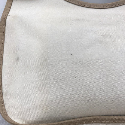 American Eagles Vintage Brown Cream Canvas Bag with Wooden Handles Top Handle