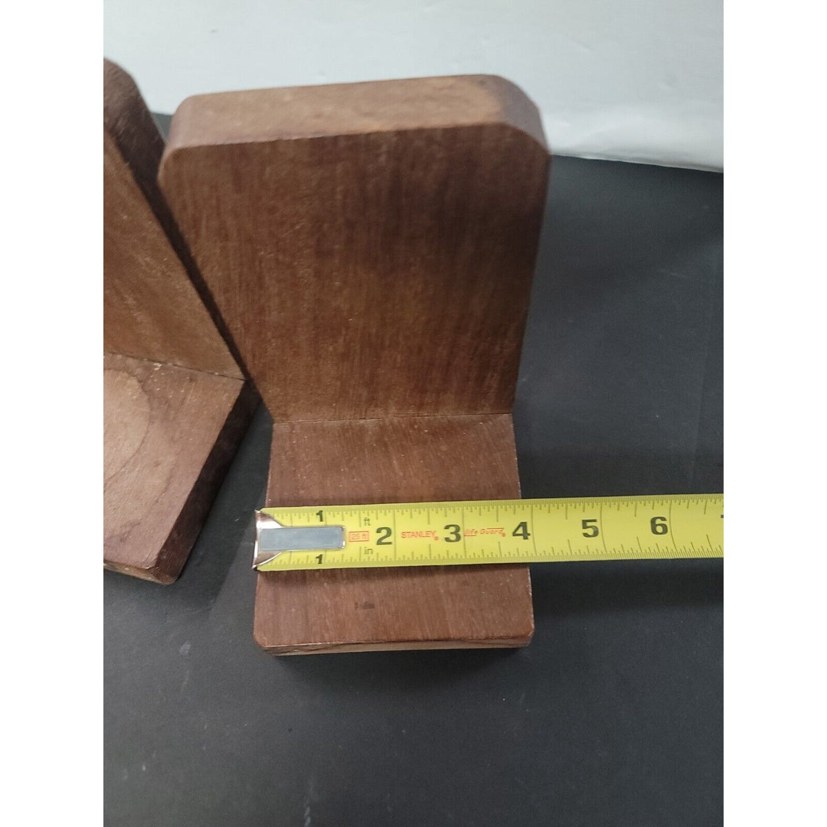 Superb Handtooled Arts and Crafts Wood Bookends Walnut ENGLISH CLASSIC