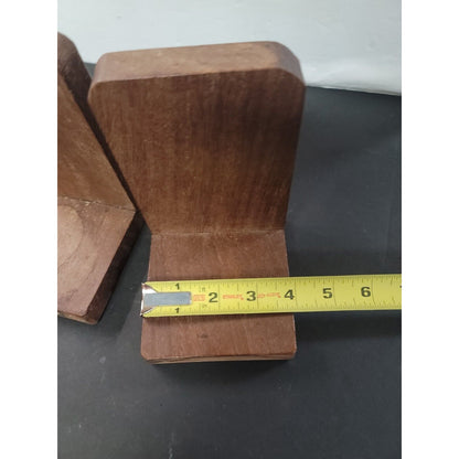 Superb Handtooled Arts and Crafts Wood Bookends Walnut ENGLISH CLASSIC
