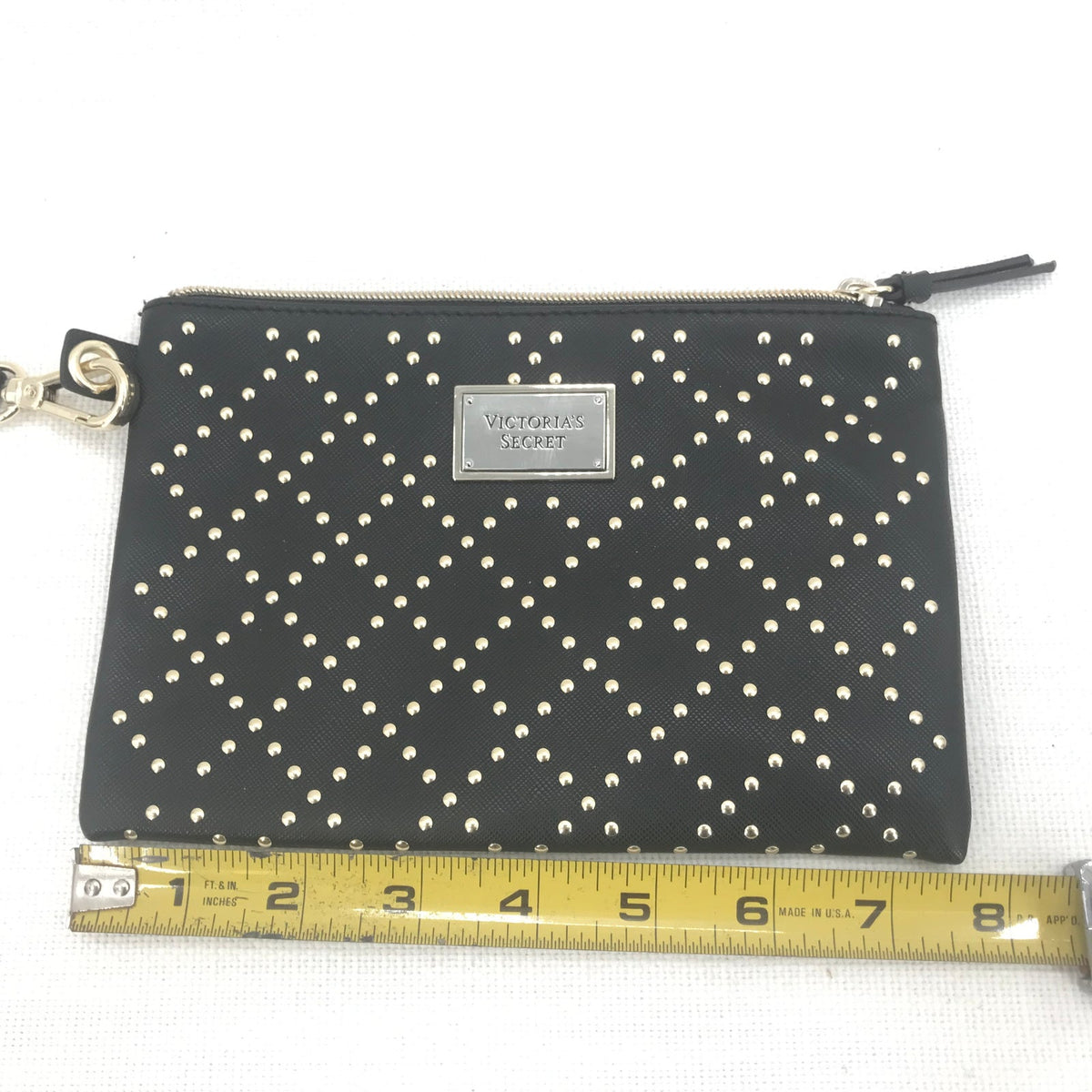 Victoria's Secret Women's Studded Clutches HandBag wristlet Black Size One