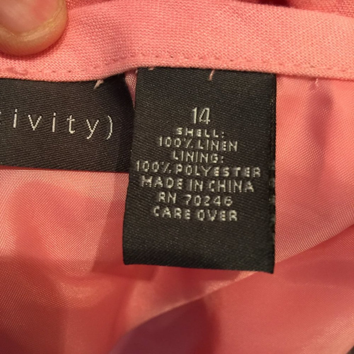 Relativity LINEN Casual Skirt Side Zip Solid Pink Size 14 Career Lined Maxi