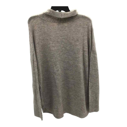 COMO VINTAGE Sweater Ribbed Knit Mock Neck Grey Sz XL/Extra Large Tan NWT