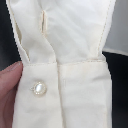 KAREN SCOTT Long Sleeve Button up Blouse Top Cream Shirt Large Petite  PL