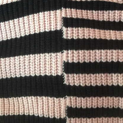 Catherine Malandrino NWT Black Pink Striped Colorblock Pullover Sweater Large