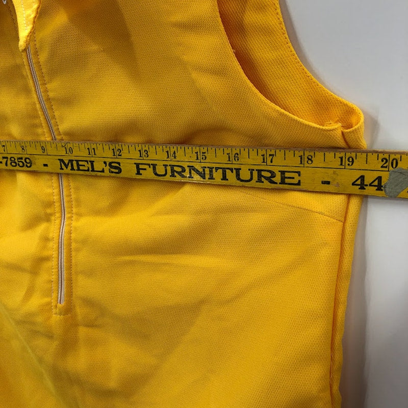 Vintage yellow dress sleeveless Bright Medium / Large ship & shore textured