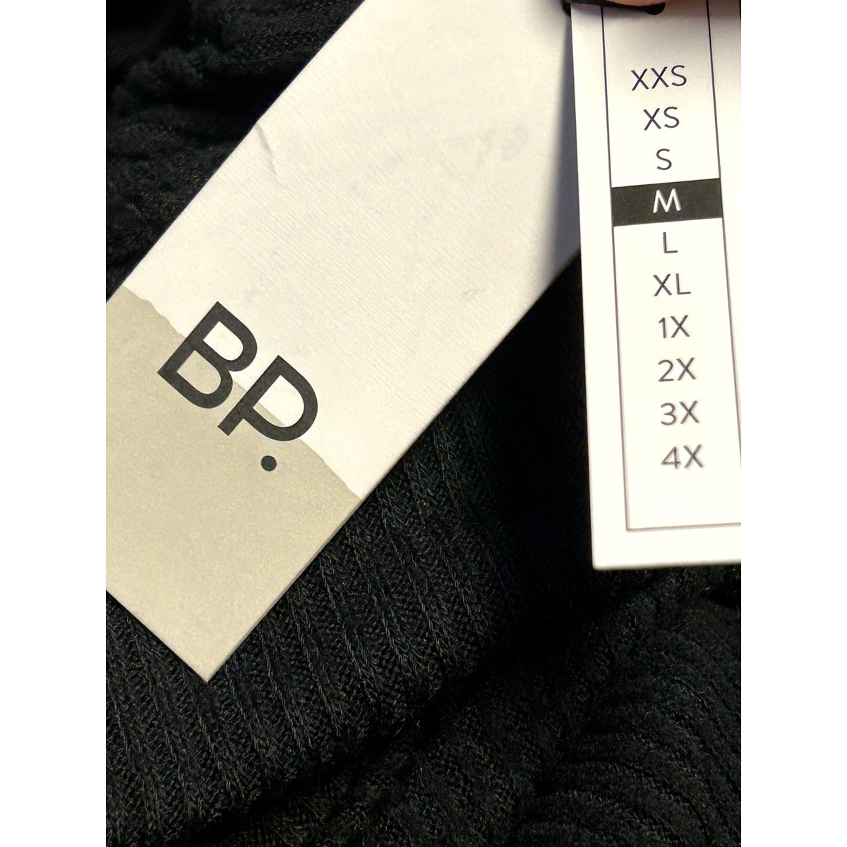 BP. NWT Cozy Ribbed Wrap Bodysuit Long Sleeve V-Neck Knit Black Size Medium