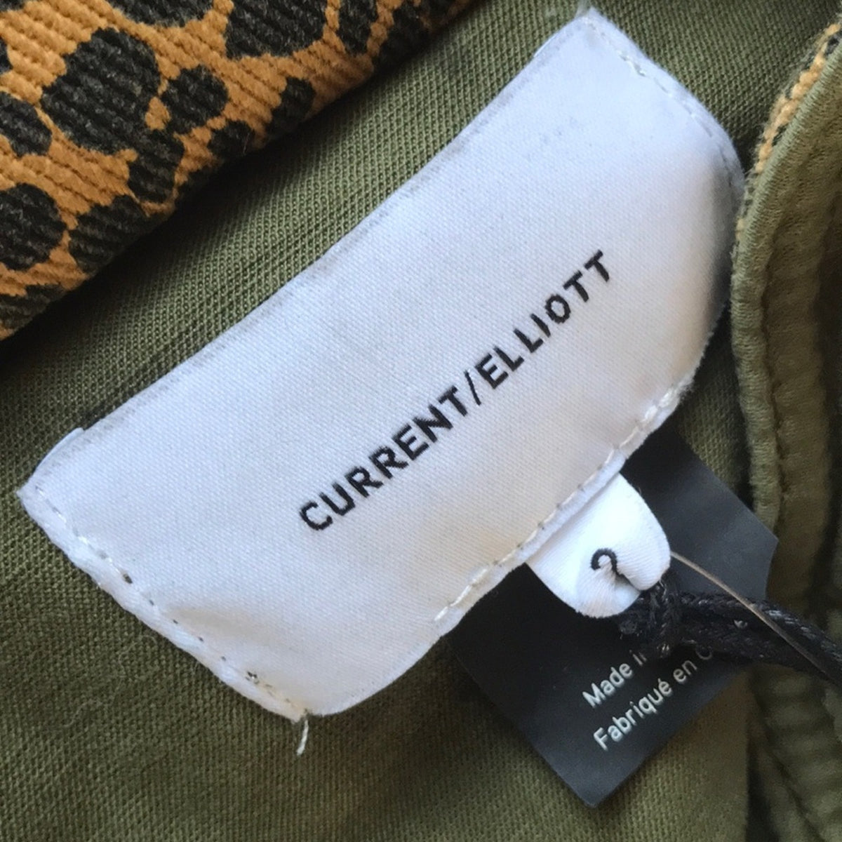 Current/Elliott NWT The Cropped Infantry Olive Green Jacket Size 2