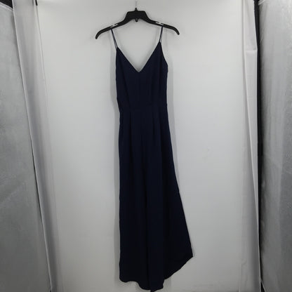 Abound Sleeveless Spaghetti Strap V-Neck Tie Waist Jumpsuit Navy Size Small