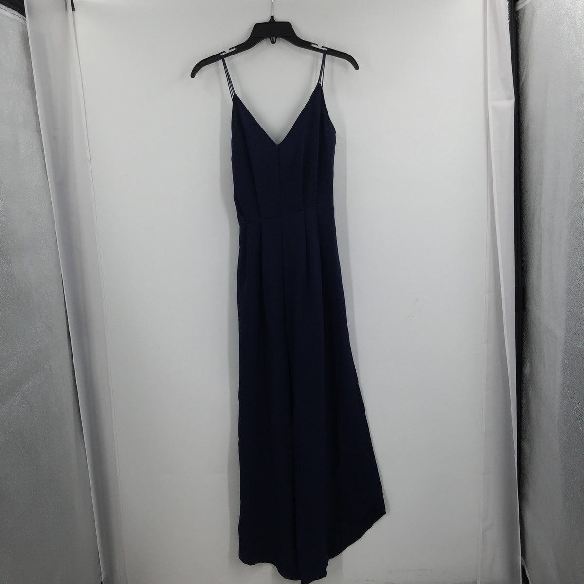 Abound Sleeveless Spaghetti Strap V-Neck Tie Waist Jumpsuit Navy Size Small