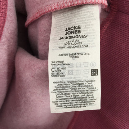 Jack & Jones Pullover Sweatshirt Original Long Sleeve Crew Neck Red Size Large