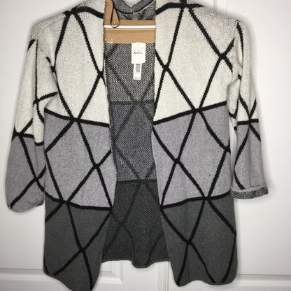Joseph Open Front Cardigan Sweater Long Sleeve geometric design large NEW