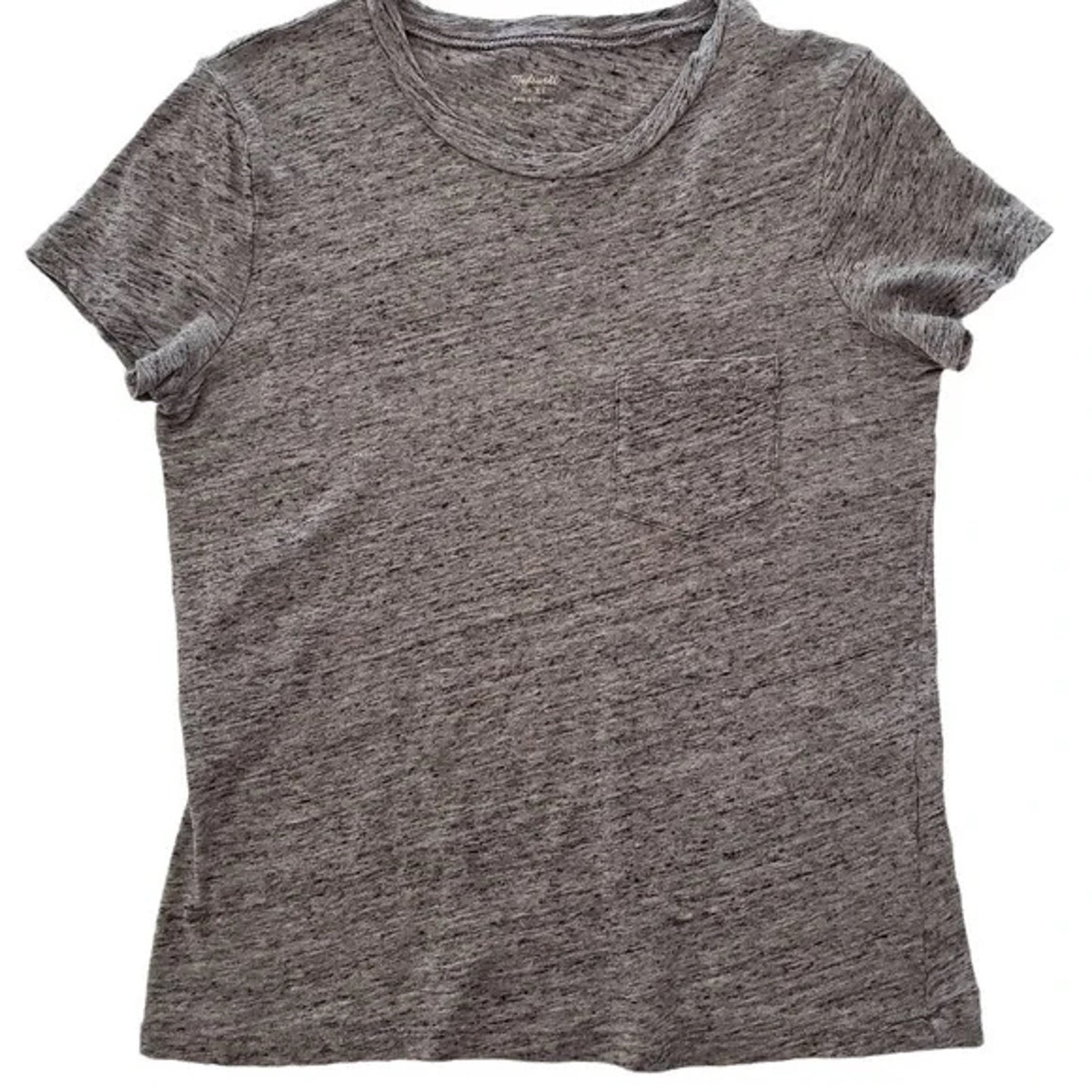Madewell Ultra Soft Cotton Crew Neck Pocket Tee Size XXS Heather Pewter NWT
