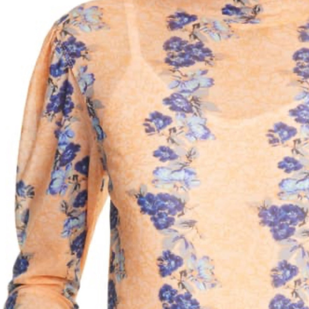Free People NEW Light Combo Floral Sheer Top Small