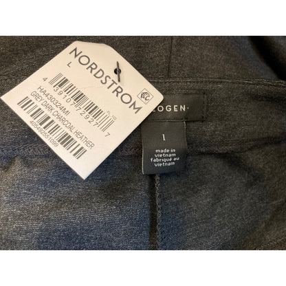 Halogen Stretch Flat Front Side Zip Crop Pants Sz Large in Charcoal Heather NWT