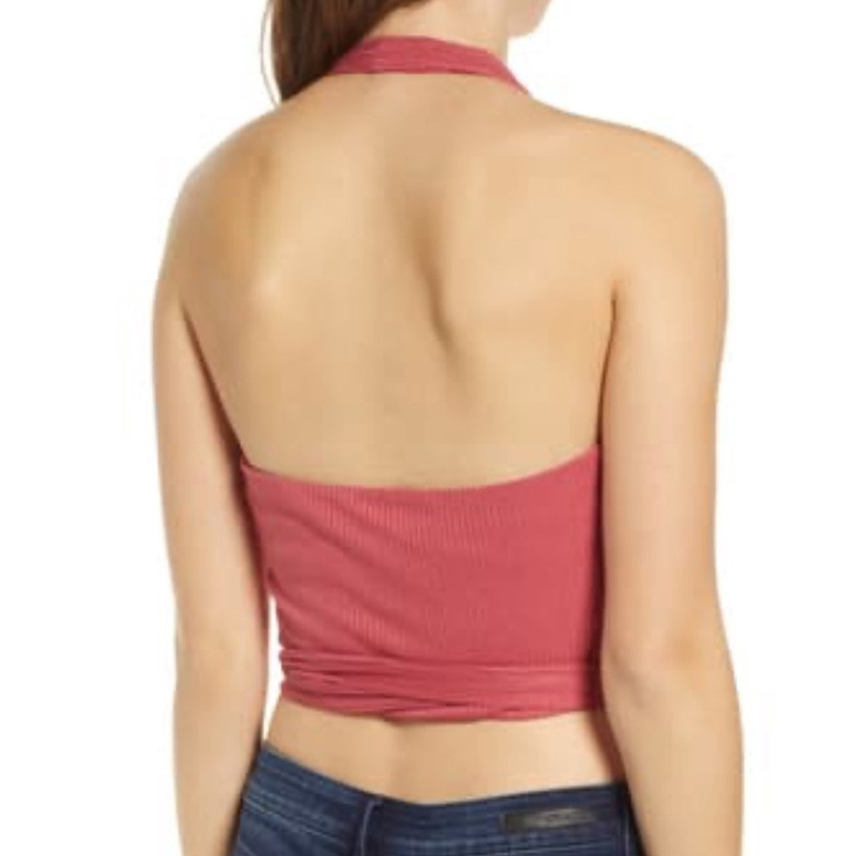 Leith NEW Halter Wrap and Tie Crop Top Size Large blouse summer casual striped