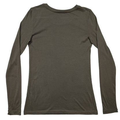 Caslon Lightweight Scoop Neck Cotton Long Sleeve Tee Shirt Top Sz Small Grey NWT