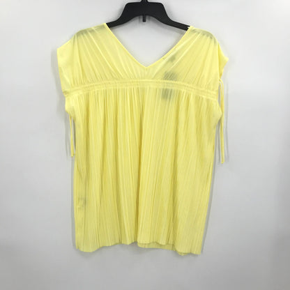 Alfani Plus 1X Pleated Front Sleeveless Blouse Top V-Neck Yellow NEW LIGHTWEIGHT